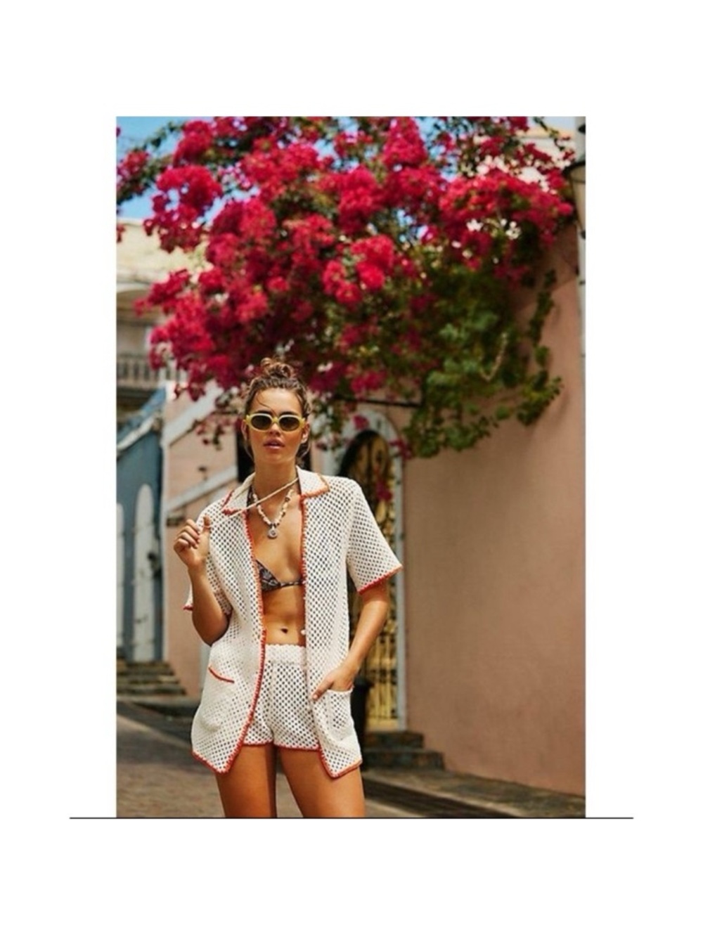 NWT Free People Cabana Crochet Knit Two-Piece Shorts Set Cream Small - Picture 15 of 15